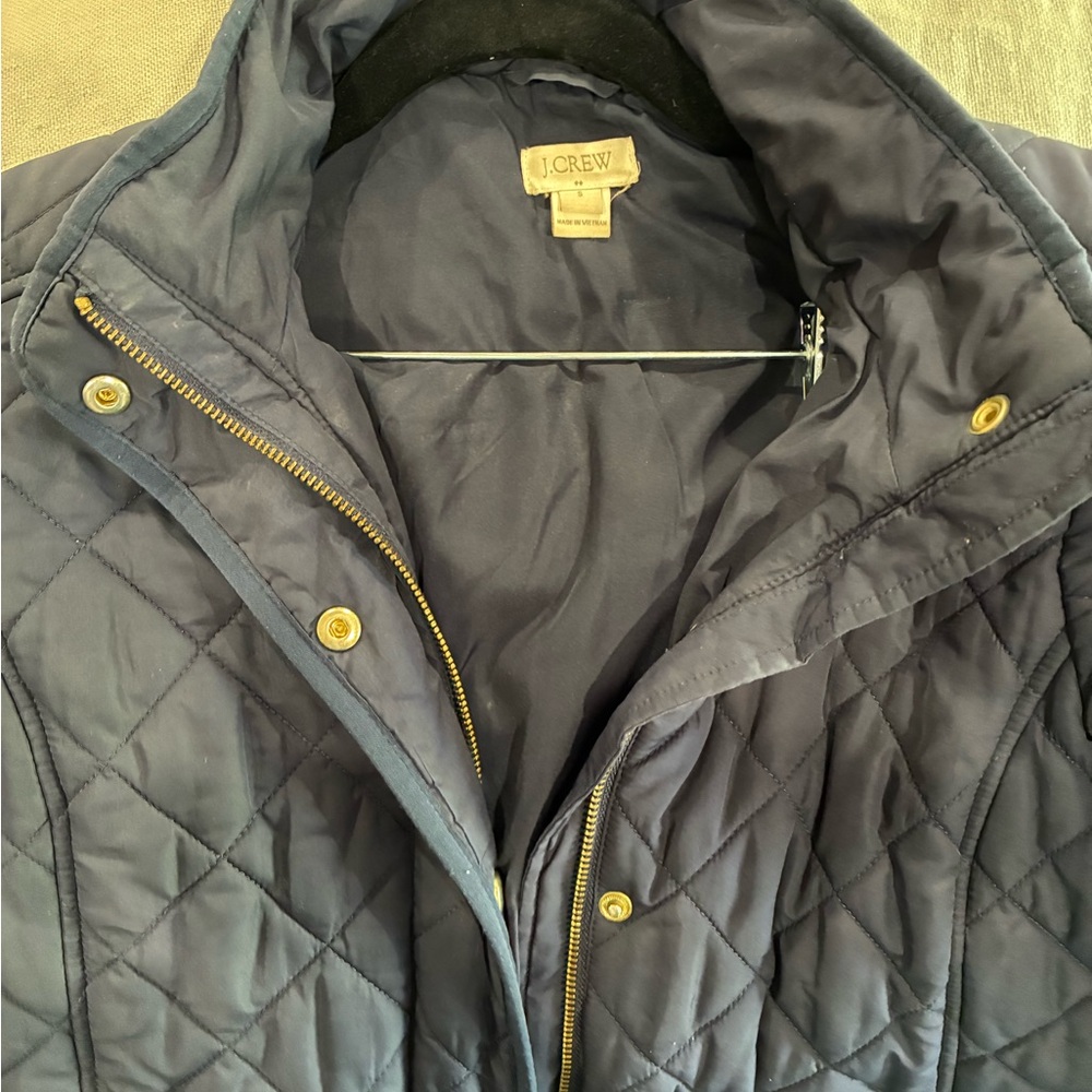 J. Crew Women's Puffer Jacket - Dark Blue
